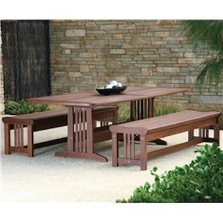 Bunbury Dining Table with Lincoln Benches
